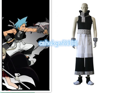 Soul Eater Black Star Cosplay Costume Coat+Pants Gloves Party Halloween Costume