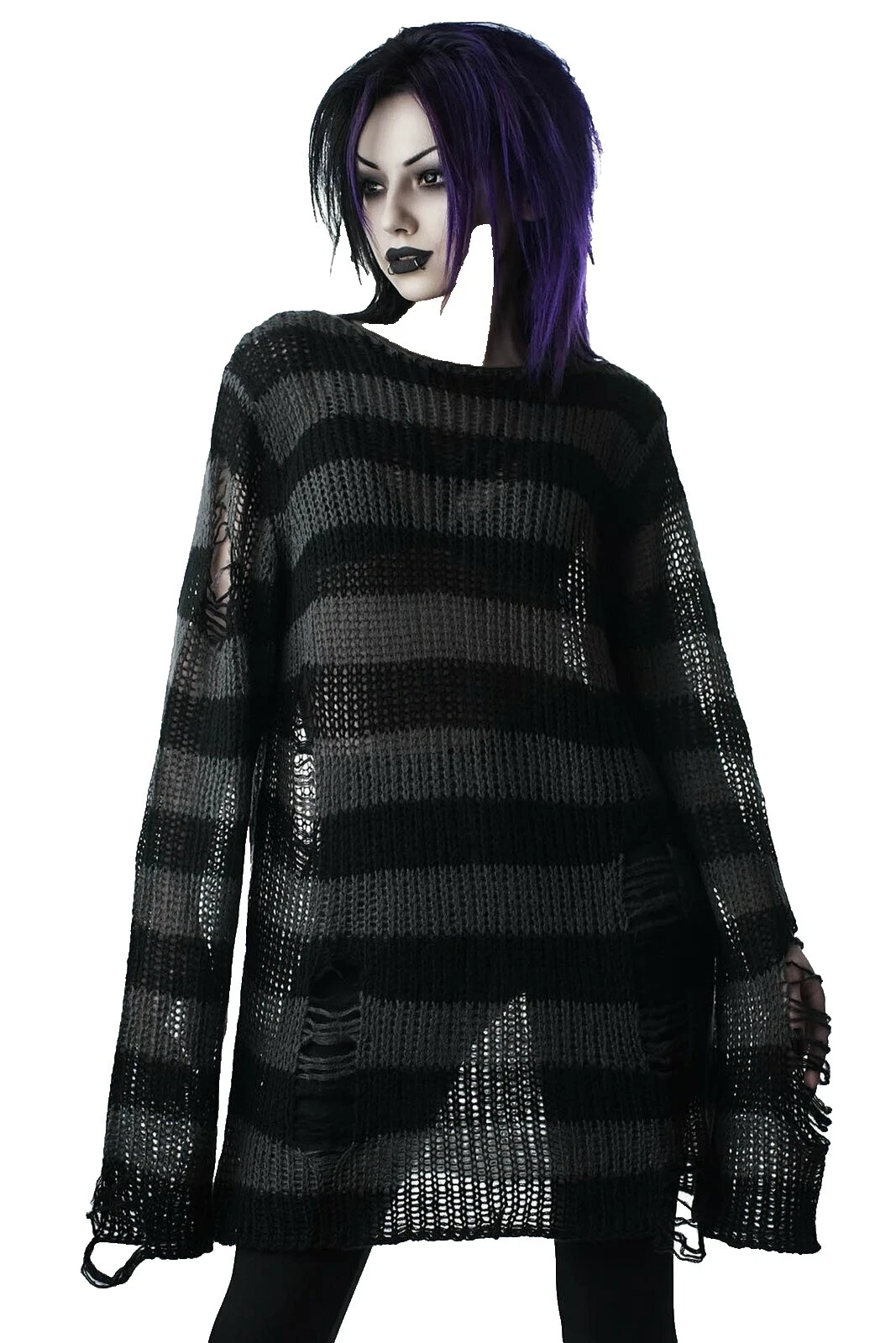 Gothic Striped Sweaters for Women