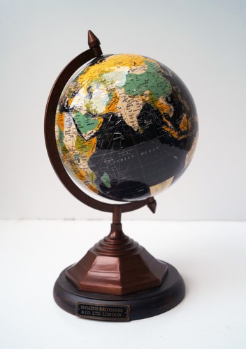 Black World Globe Map Vintage Style Decor Earth Oceans for School Education - Picture 7 of 7
