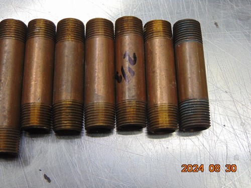 LOT 2 Brass Nipple 3/8" x 2-1/2" THREADED NPT PIPE FITTING NEW FROM CLOSED SHOP