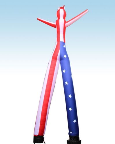 Advertising Inflatable Tube Man 18ft Patriotic US Flag Wavy Fly Guy With Blower - Picture 3 of 4