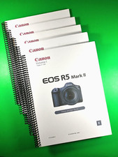 Owners Manual for Canon EOS R5 Mark II, 1227 Page, 5 Vol Set W/Clear Covers