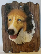 German Shepherd Dog Leash Hanger Heavy Ceramic Wall Key Rack Holder 2 Hooks 3D