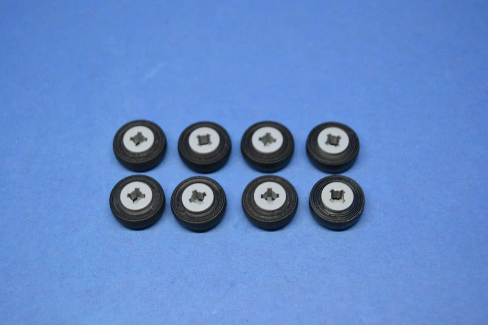 LEGO 8 x Rad Felge neuhell grau Light Bluish Gray Wheel Tire 14x4 Smooth 4624c01 - Bild 2 von 2