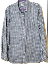 Oobe Mens Blue Gingham Check Button Up Shirt It’s In The Cloth 161 King St XL