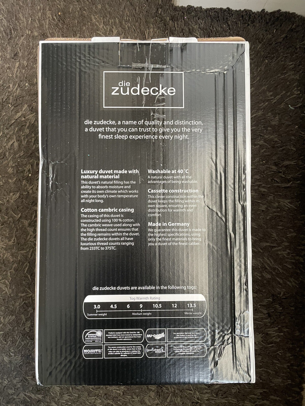 Die Zudecke 9.0 Tog Canadian White Snow Goose Down Duvet Single New