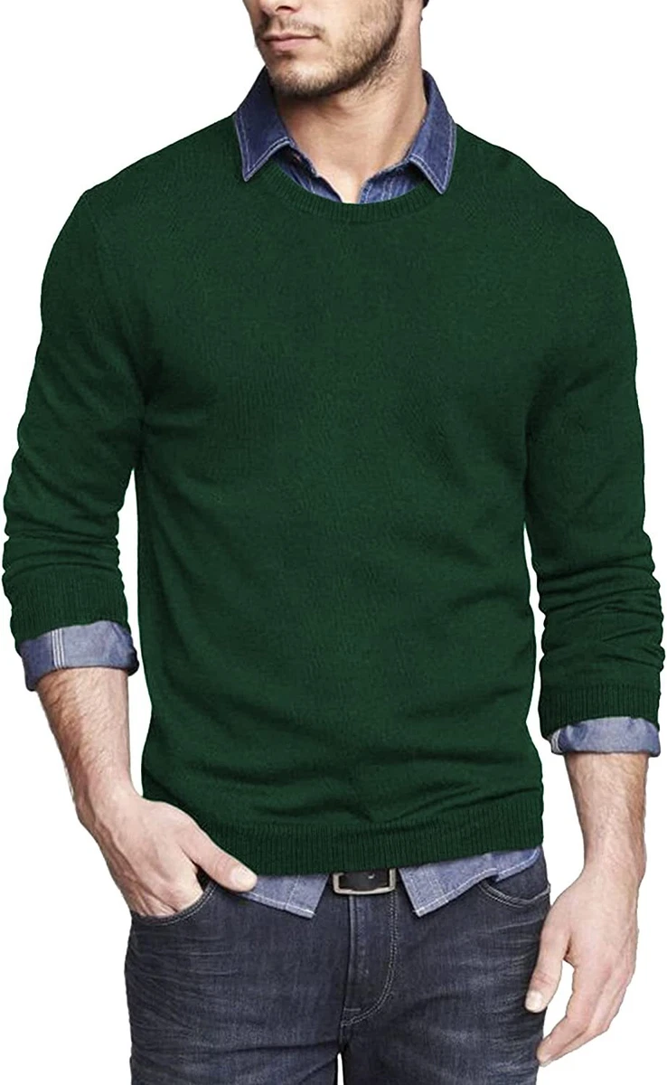 COOFANDY Men s Dress Crew Neck Sweater Slim Fit Lightweight Long Sleeve Sweater