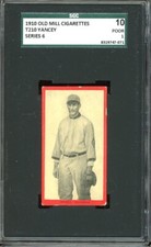 1910 Old Mill Cigarettes Baseball T210 Yancey Series 6 SGC 1