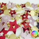 Xmas Garland Foil Bead Star Christmas Decoration 2.7 Metres Red Pink & Gold