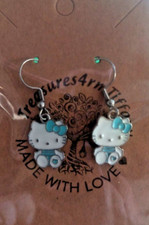 Hello Super Cute Kitty Stainless-Steel Dangle Earrings women girl gifts beauty