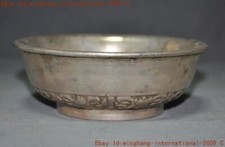 collect China Tibetan silver eight treasures dragon statue Tea cup Bowl Bowls