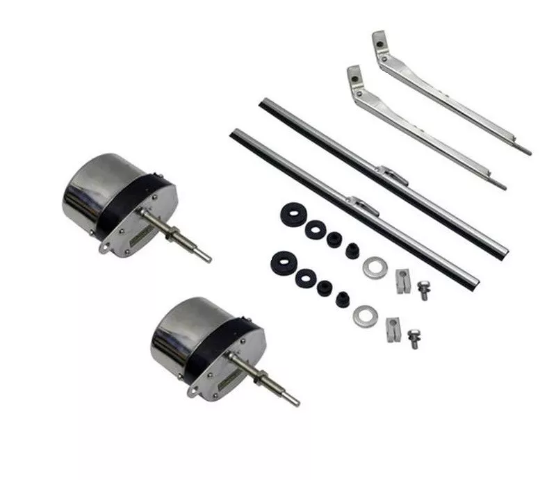 Stainless Windshield Wiper Motor Kit Hot Street Rod Jeep Boat 