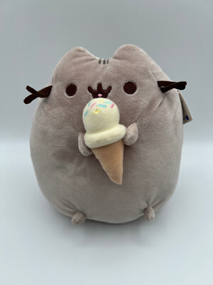 2015 Gund Pusheen the Cat with Ice Cream Cone Plush Doll with Original Tag
