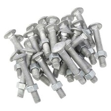 Pernos de carro largos de 3/8 x 2 1/2" con tuercas, acero galvanizado (paquete de 25)