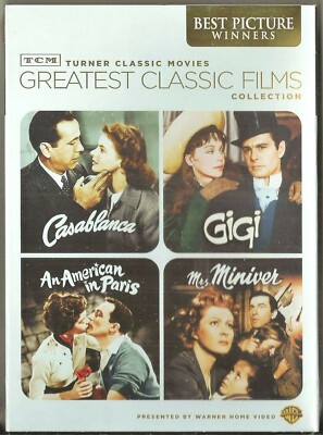 4 Movie TCM Classis DVD Collection Best Picture Winners Casablanca Gigi + 2