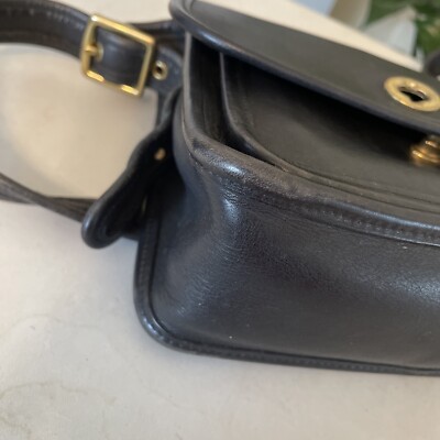 Coach Vintage 9061 Black Leather Legacy Crossbody Shoulder Bag No
