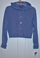 RALPH LAUREN GIRLS BLUE/GRAY CARDIGAN SWEAT SHIRT HOODIE NEW WITH TAG SIZE SMALL