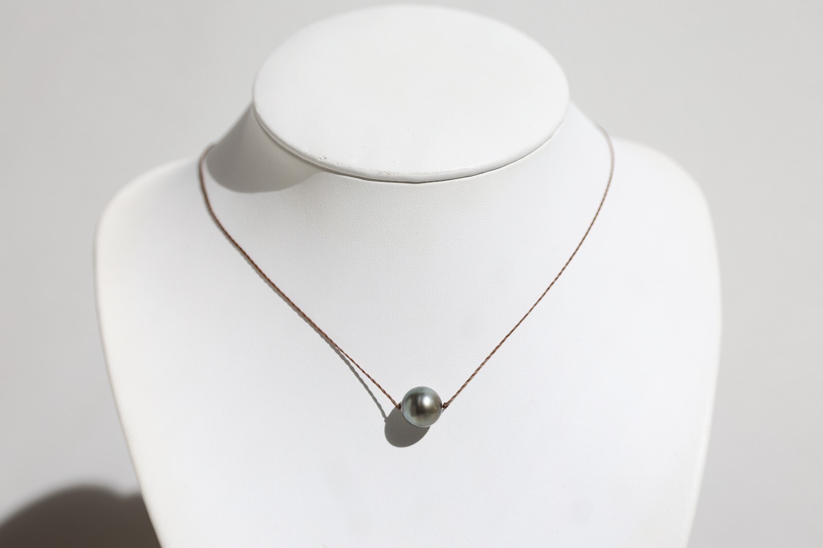 Collier argent avec perle noire de Tahiti véritable fait main 1809, idée cadeau d'exception - 2