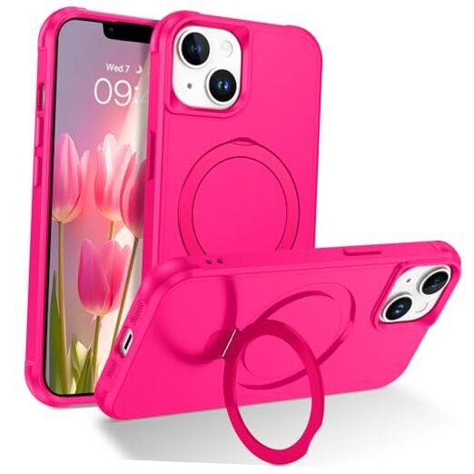 for iPhone 13 Phone Case, iPhone 14 Magnetic Case, [Compatible with Hot Pink