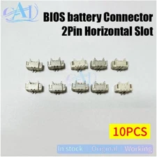 10PCS Laptop BIOS Battery Slot RTC CMOS Battery Connector 2pin Horizontal Slot