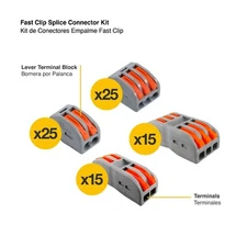 80Pcs Fast Clip Splice Connector Kit 2 and 3 lever and lever-nut terminals