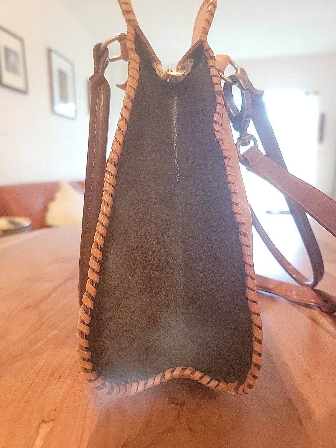 VINTAGE Handmade Hand Tooled Patchwork Leather Pu… - image 5