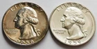 1956 + 1959 Proof Washington Silver Quarters, Two 25 Cents coins
