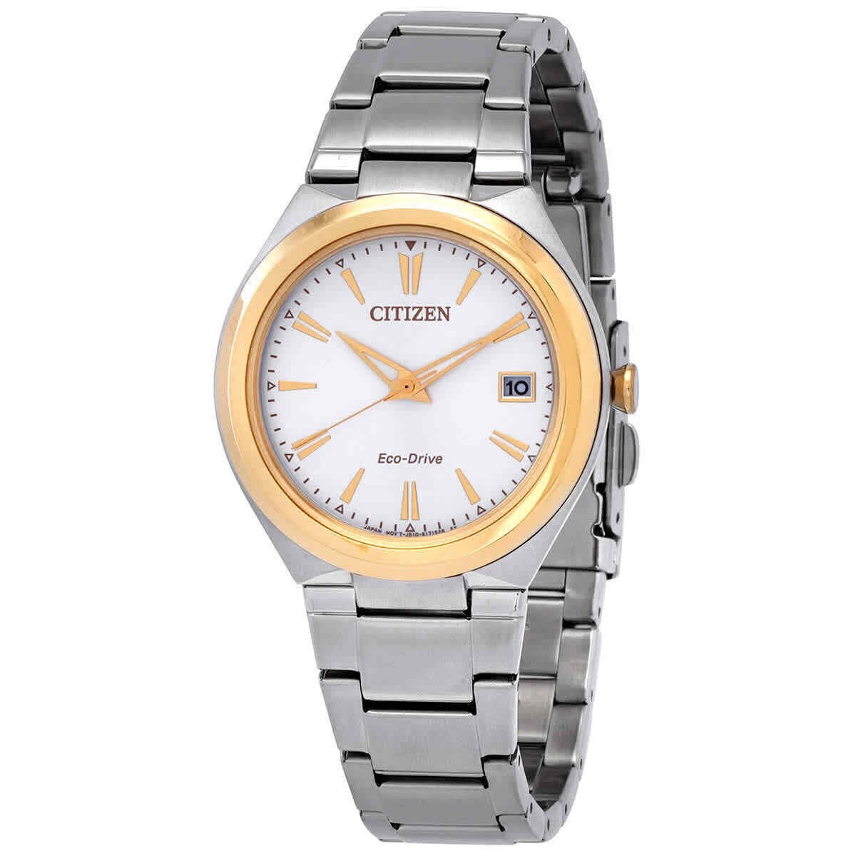 Citizen Eco-Drive White Dial Calendar Silver-Tone Ladies