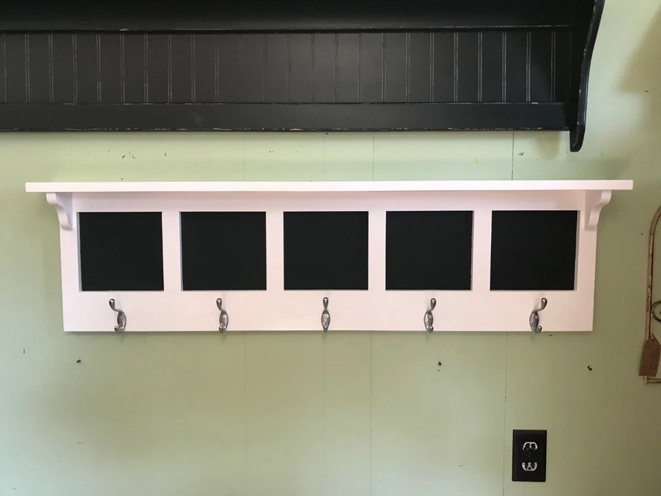 Centro de mensajes pizarra con ganchos para abrigos pasillo tablero de mensajes y perchero 48 Foto 3 de 4