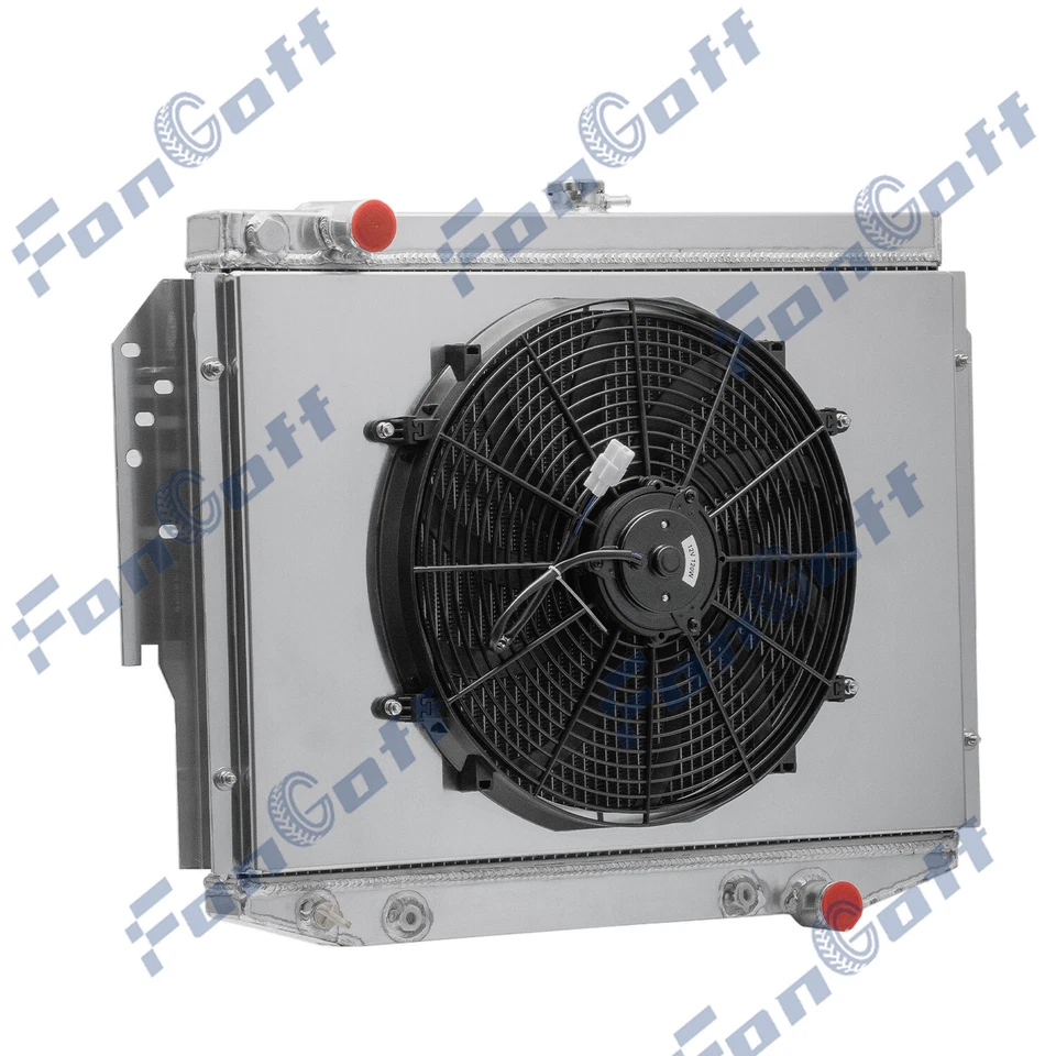 3-Row Radiator+Shroud Fan For 76-89 Dodge Aspen Plymouth Volare Chrysler LeBaron Foto 2 de 4