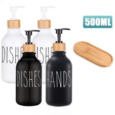 500ML Lotion Pump Bottle Tray Set Soap Dispenser Bathroom HANDS / DISHES Bottles