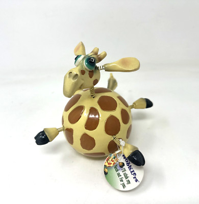 Vtg Exhart Safari Wobblers Bobble Giraffe TimTwinkler Figurine W/Tag  HAS FLAWS