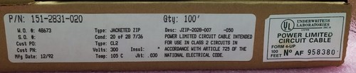 Amphenol Spectra-Guard Jacketed Zip Ribbon Cable 151-2831-020, 28AWG/20C 100' - Picture 5 of 5