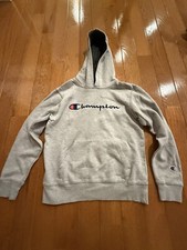 Champion Sweatshirt Pullover Hoodie Gray Embroidered Youth Boys XL