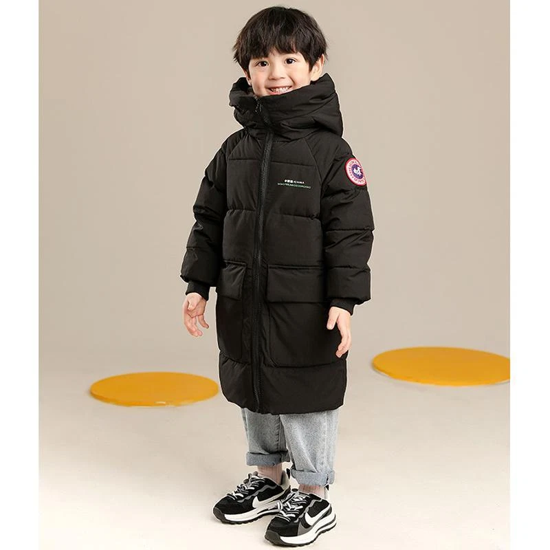 warme Winterjacke für Jungen langer Mantel mit Kapuze 3-13 Jahre - Bild 3 von 4