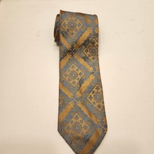 Corbata de jacquard azul dorado para hombre ALL RHODIA importada de Francia seda