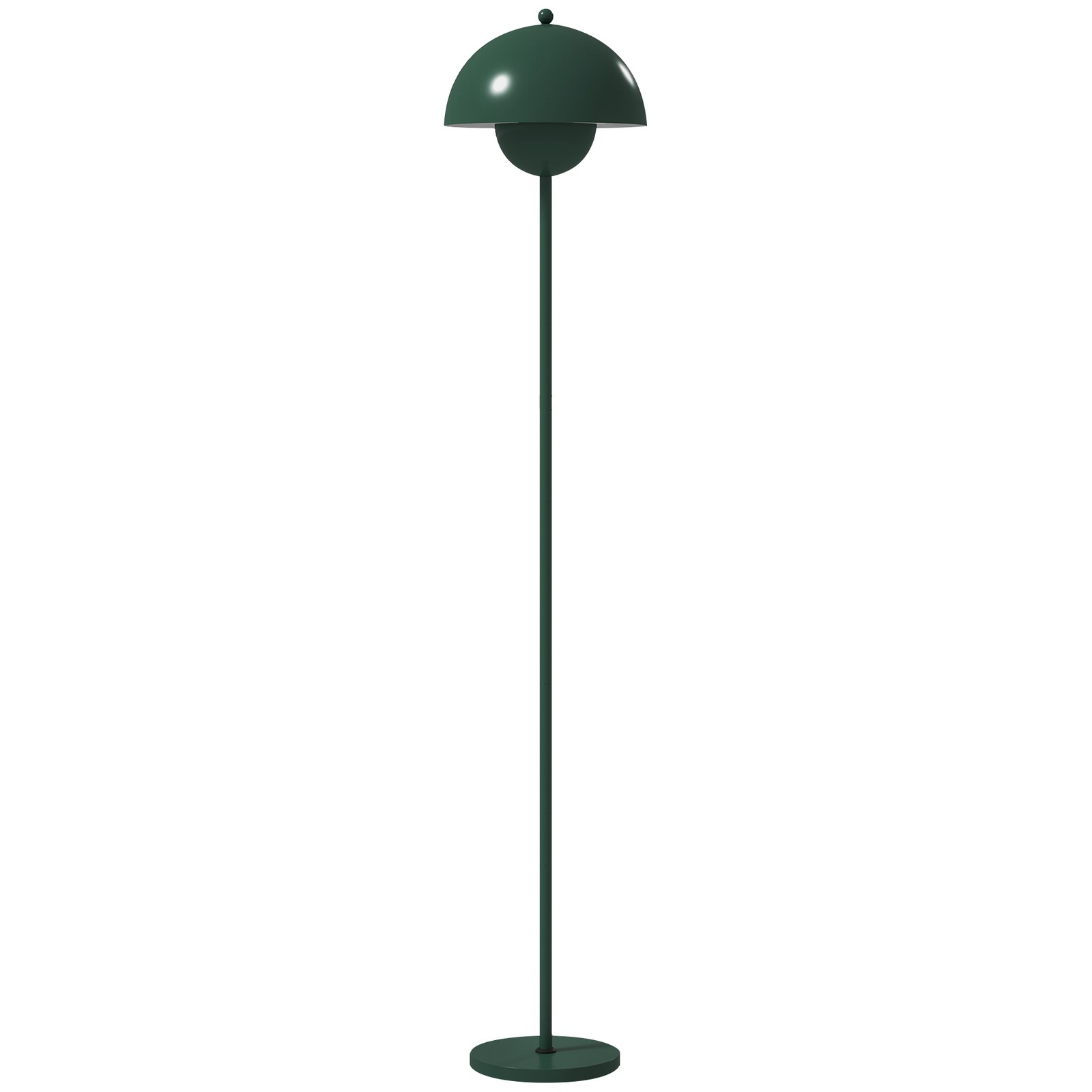 Lampada da Terra con Paralume Semicircolare e Interruttore a Pedale, in Acciaio,