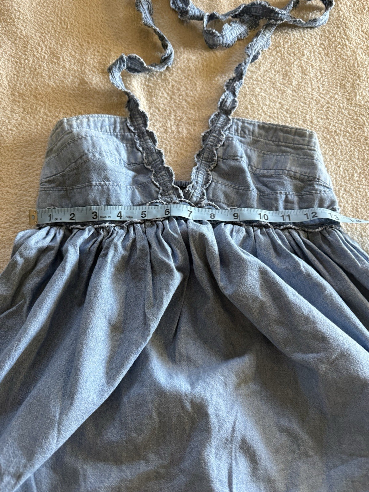 Moda International Ringlet Chambray Scalloped Sex… - image 8