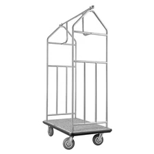 Uimoso Hotel Luggage Cart 800 LBS Brushed Stainless Steel Finish Bellman's Cart