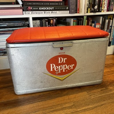 Vintage 1950's Dr PEPPER Seated Soda Cooler Ice Chest Refurbished READ DETAILS!