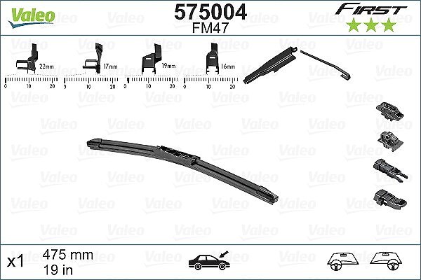 Valeo Wischblatt Beifahrerseitig, Fahrerseitig U.A. FüR Fiat, Ford, Honda-image