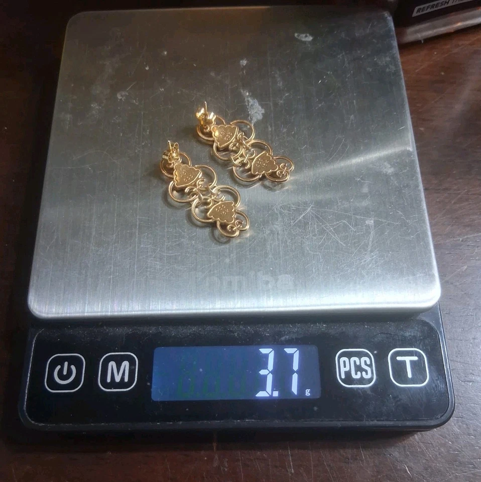 Vintage CCO Coleman 10k 12k Black Hills Gold Dangle Earrings Not Scrap 3.7 Grams - Image 4 of 4