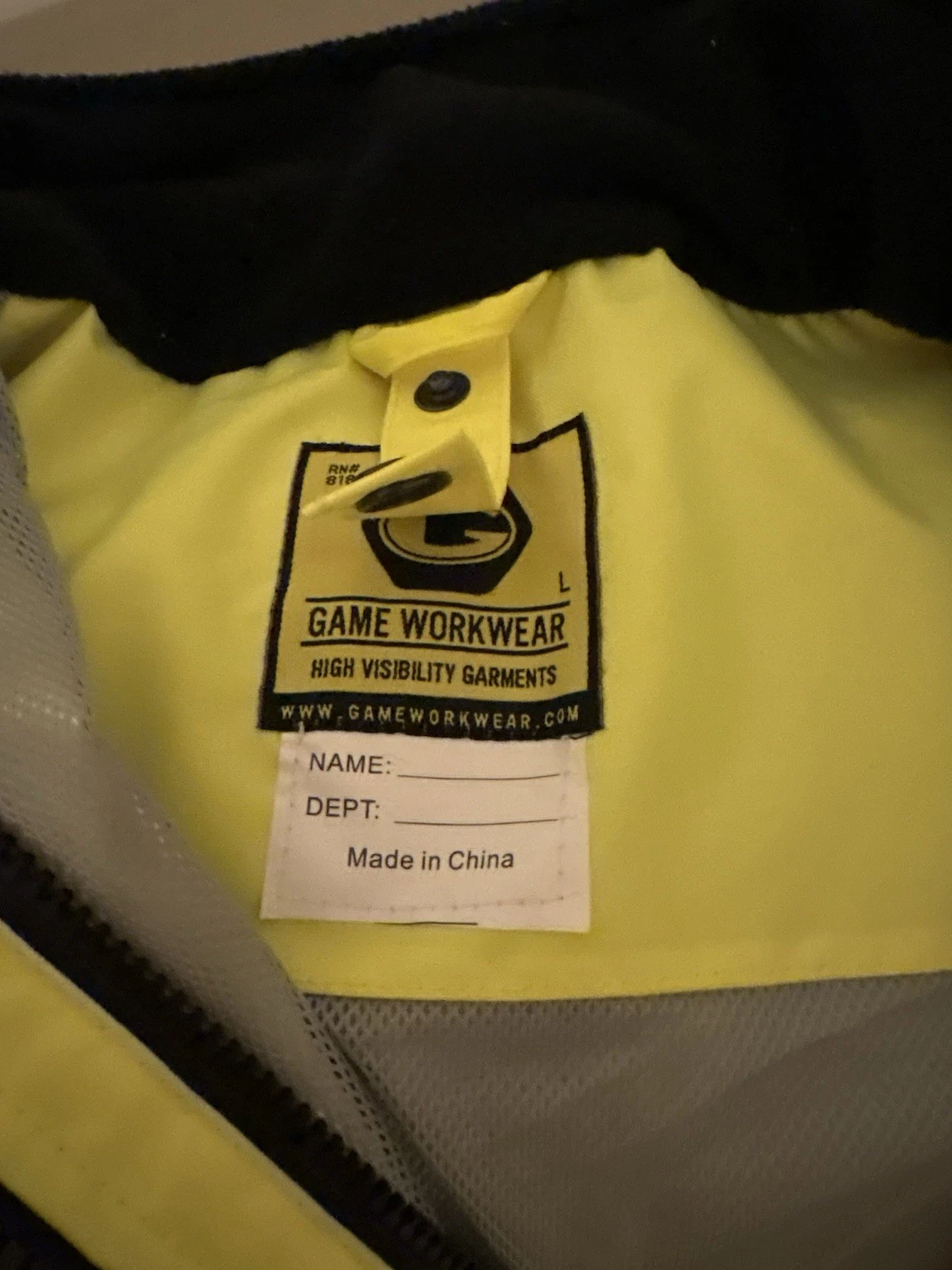 Game Workwear ANSI Certified Hi-Vis Reflective Insulated Jacket Yellow/Black L image 2