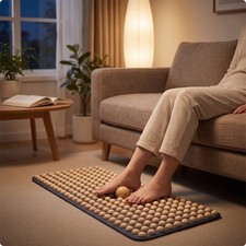 Foot Massage Mat Portable Wood Foot Acupressure Mat Non-Slip for Home, Office