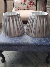 2 x Silver Grey Lamp Shades