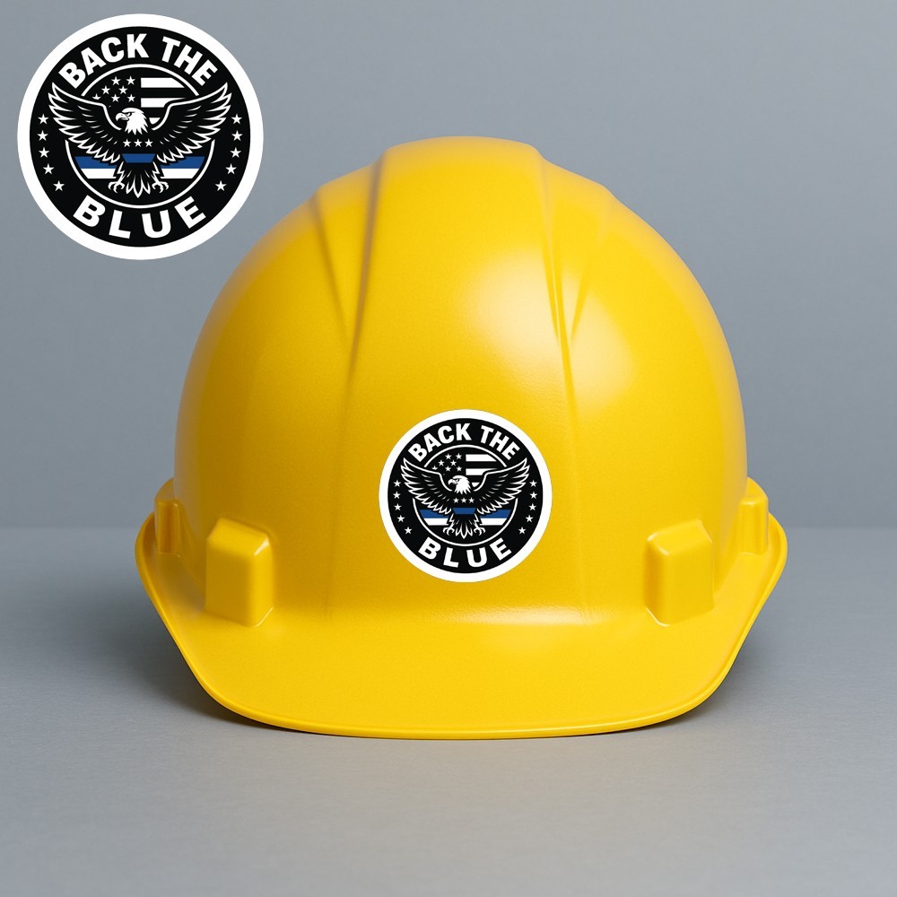 Back The Blue Sticker Police Support Decal Weatherproof Hard Hat Window Door USA