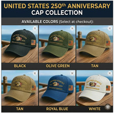 United States 250th Anniversary Baseball Cap – 3D Embroidered Hat***
