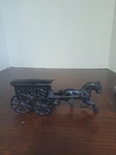Vintage Cast Iron Horse Drawn Black Ice Wagon