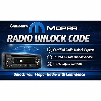 ✓ MOPAR Radio Code Unlock | VP2 VP4 | Chrysler Dodge Fiat Alfa