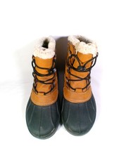 Crocs Kids Brown Blue Waterproof Wellie Boots Size 11